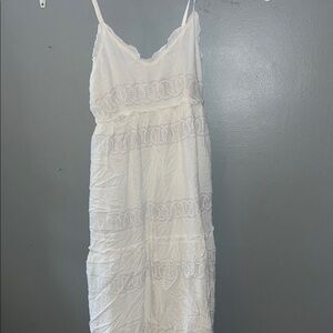 White Lace Trim Dress
